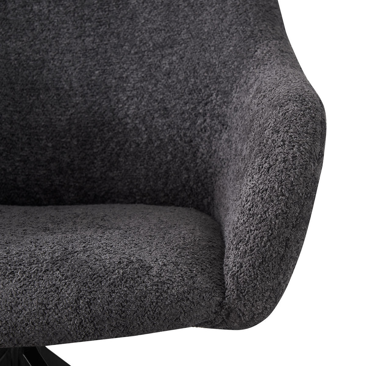 SESSEL LENA Anthrazit - Anthrazit, Leder/Textil (65/80/64cm) - B&D Home