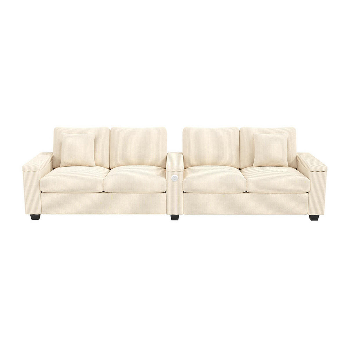4-SITZER-SOFA mit Ladefunktion in Beige - Beige, Textil (80/82.7/299cm) - KOMHTOM