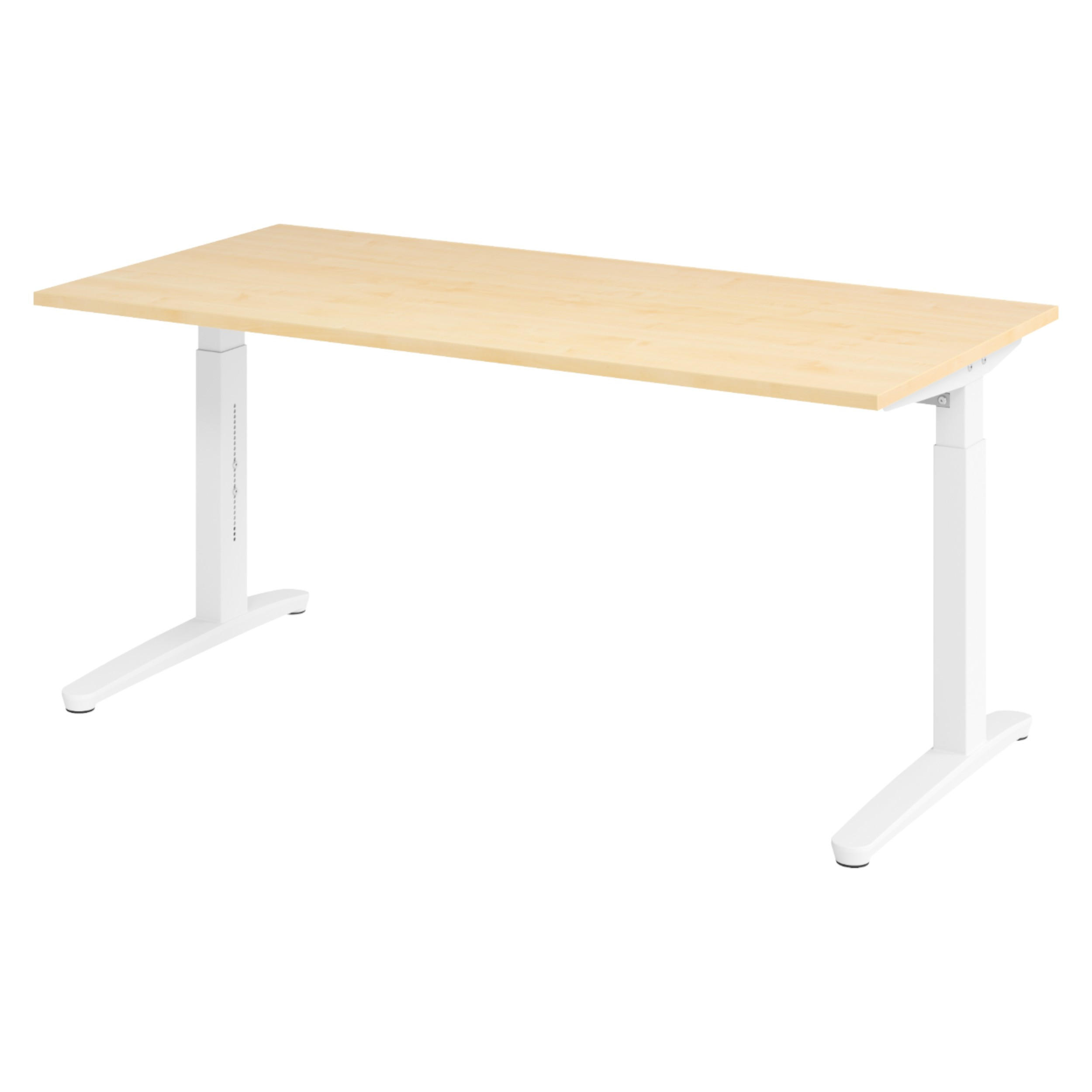 bümö Schreibtisch Ahorn, Weiß 160x74x80 cm
