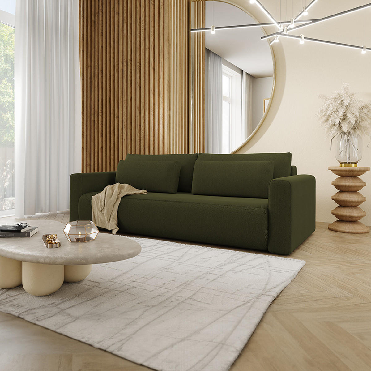 SOFA Evy 3 Sitzplätze Grün - Grün, Holz (238/82/105cm) - Petits-meubles