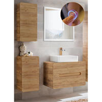 BADMÖBEL-SET 4-TLG. Luton-56 - Braun, Holzwerkstoff (130/200/46cm) - Lomado