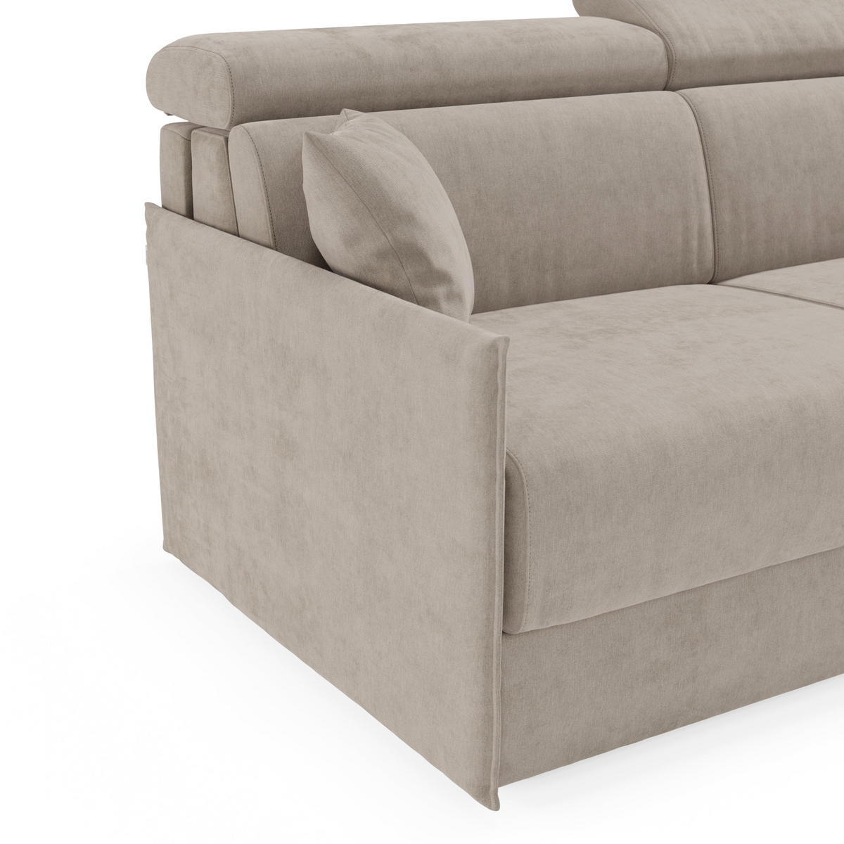 LINEARSOFA Miryam - Graubraun, Metall (189/83/98cm) - Divani.store