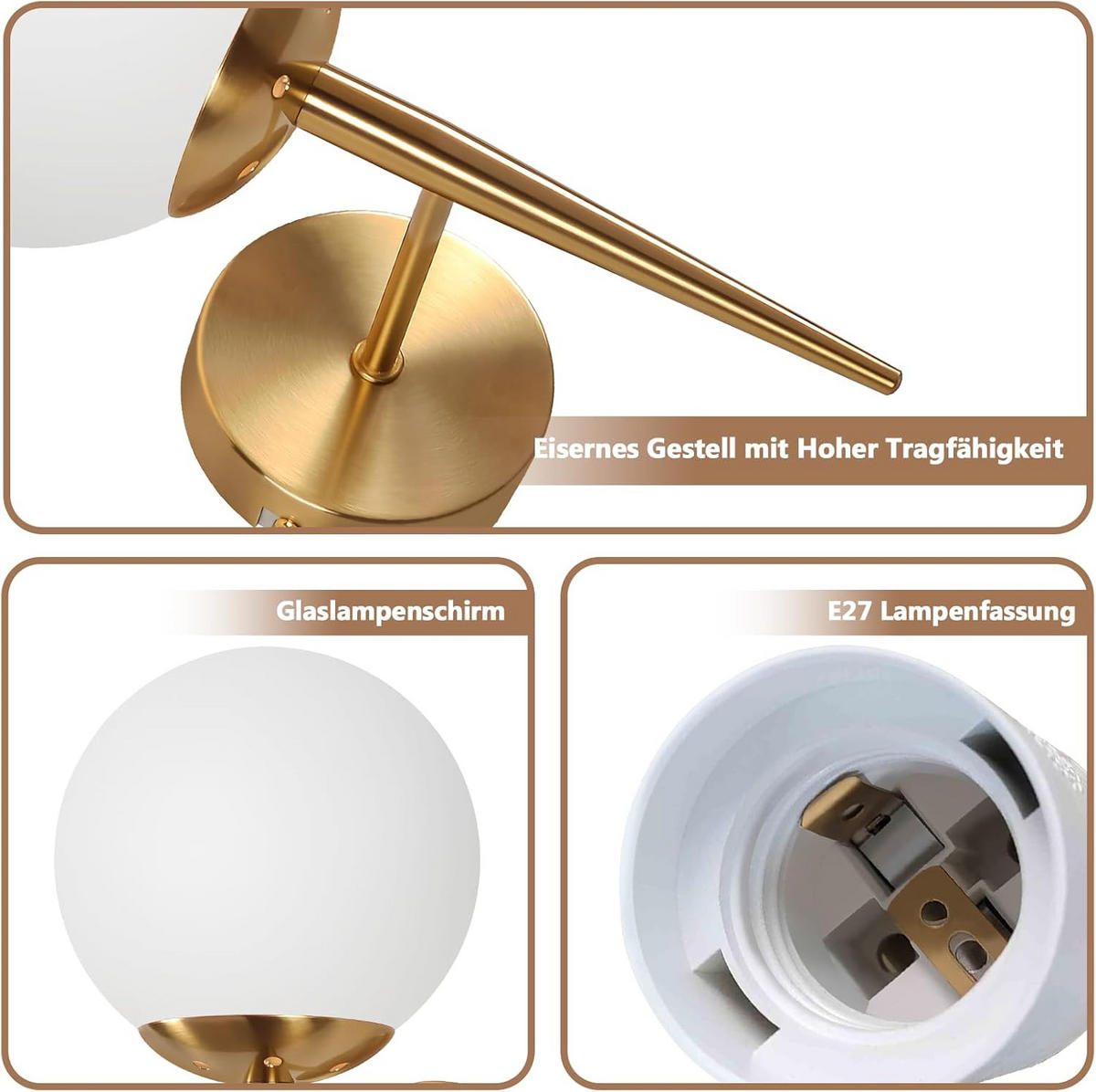 WANDLEUCHTE Jyxoh 20.0/15.0/32.0 cm - Goldfarben, Metall (20/15/32cm) - ZMH