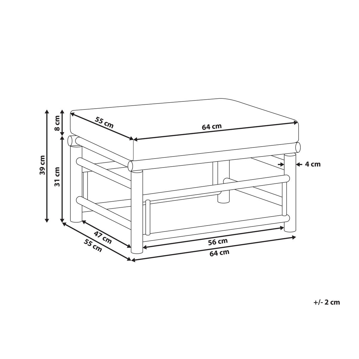 GARTENSTUHL Cremeweiß Cerreto - Weiß/Braun, Holz (55/39/64cm) - Beliani
