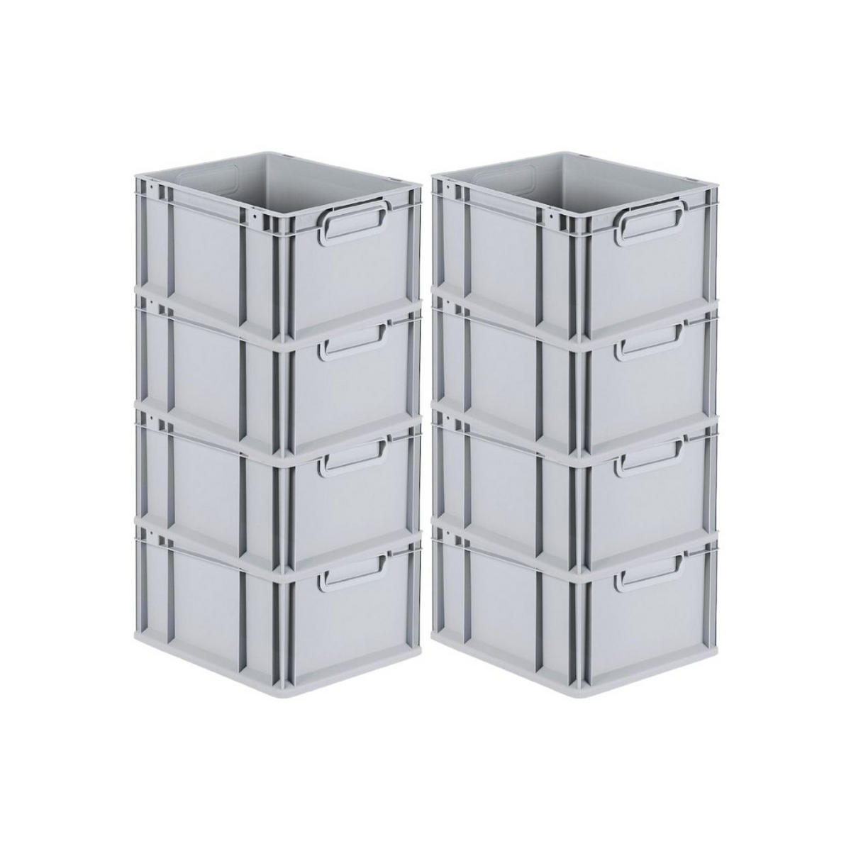 EUROBOX 8x Nextgen Economy Mit Scharnierdeckel Grau/BlauGriffe Geschlossen 20 Liter - Blau, Kunststoff (30/22/40cm) - PROREGAL