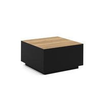 COUCHTISCH QUADRA - Hellbraun/Schwarz, Holzwerkstoff (65/65/35cm) - Meblini