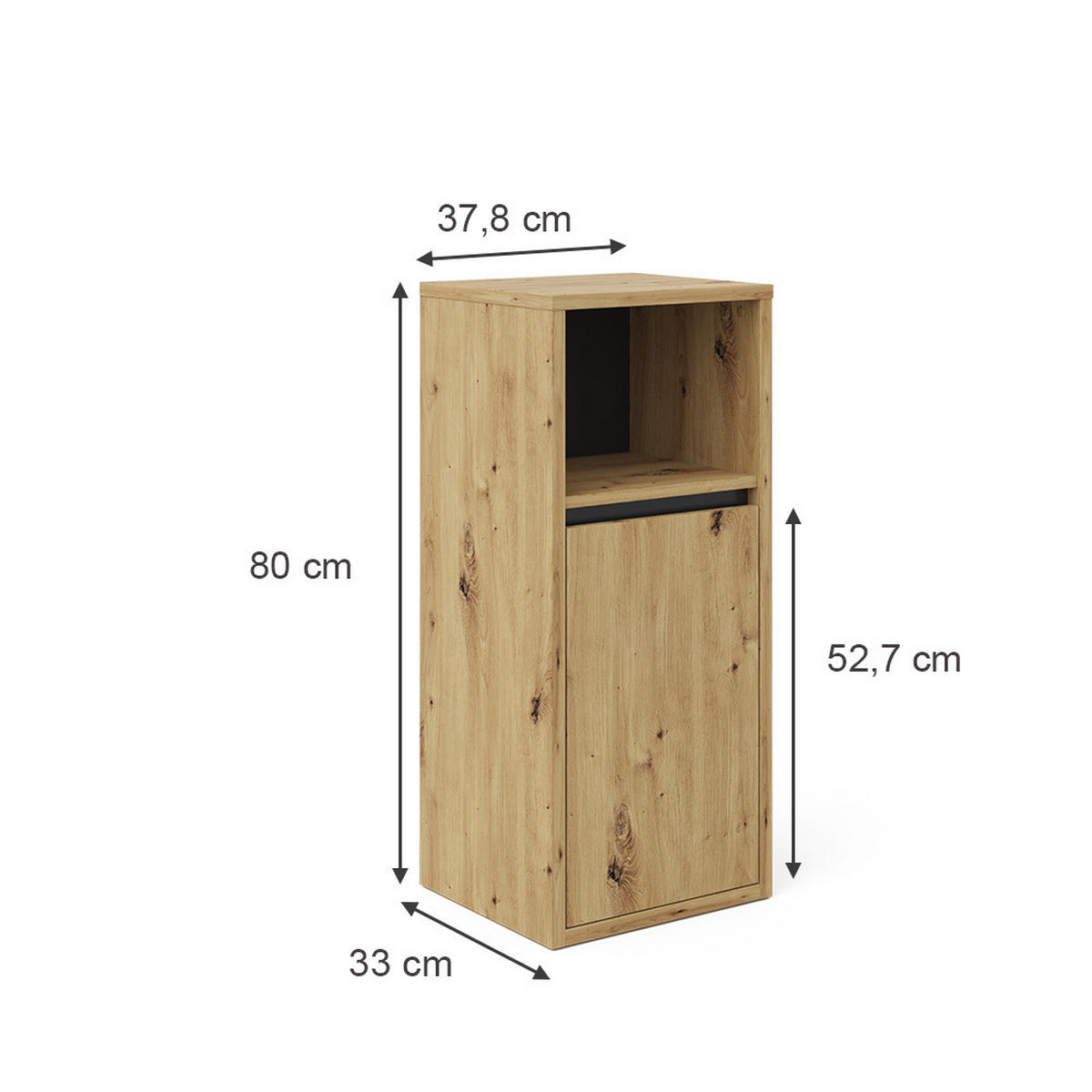 STŘEDNÍ SKŘÍŇKA Viola Řemeslný dub - dub artisan, kompozitní dřevo (38/80/33cm) - Vicco