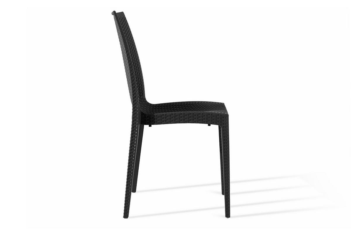 GARTENSTUHL ETULI 2-tlg, Anthrazit - Anthrazit, Kunststoff (48/88/50cm) - KONSIMO®