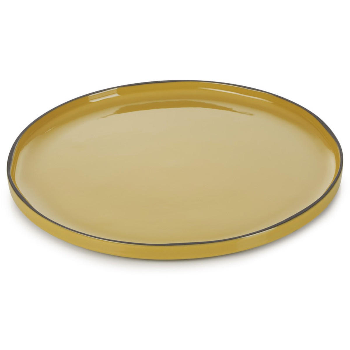 PRÄSENTATIONSPLATTE CARACTERE 33 cm CURCUMA - Currygelb, Keramik (33/2/33cm) - Revol Porcelaine France