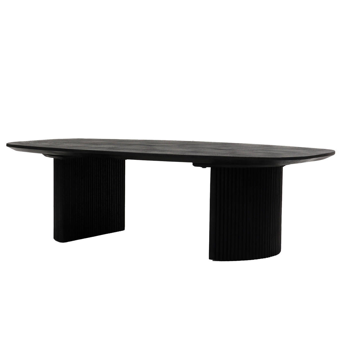 COUCHTISCH Oval 130cm aus Mangoholz, schwarz - Schwarz, Holz (130/70/38cm) - Giga Meubel