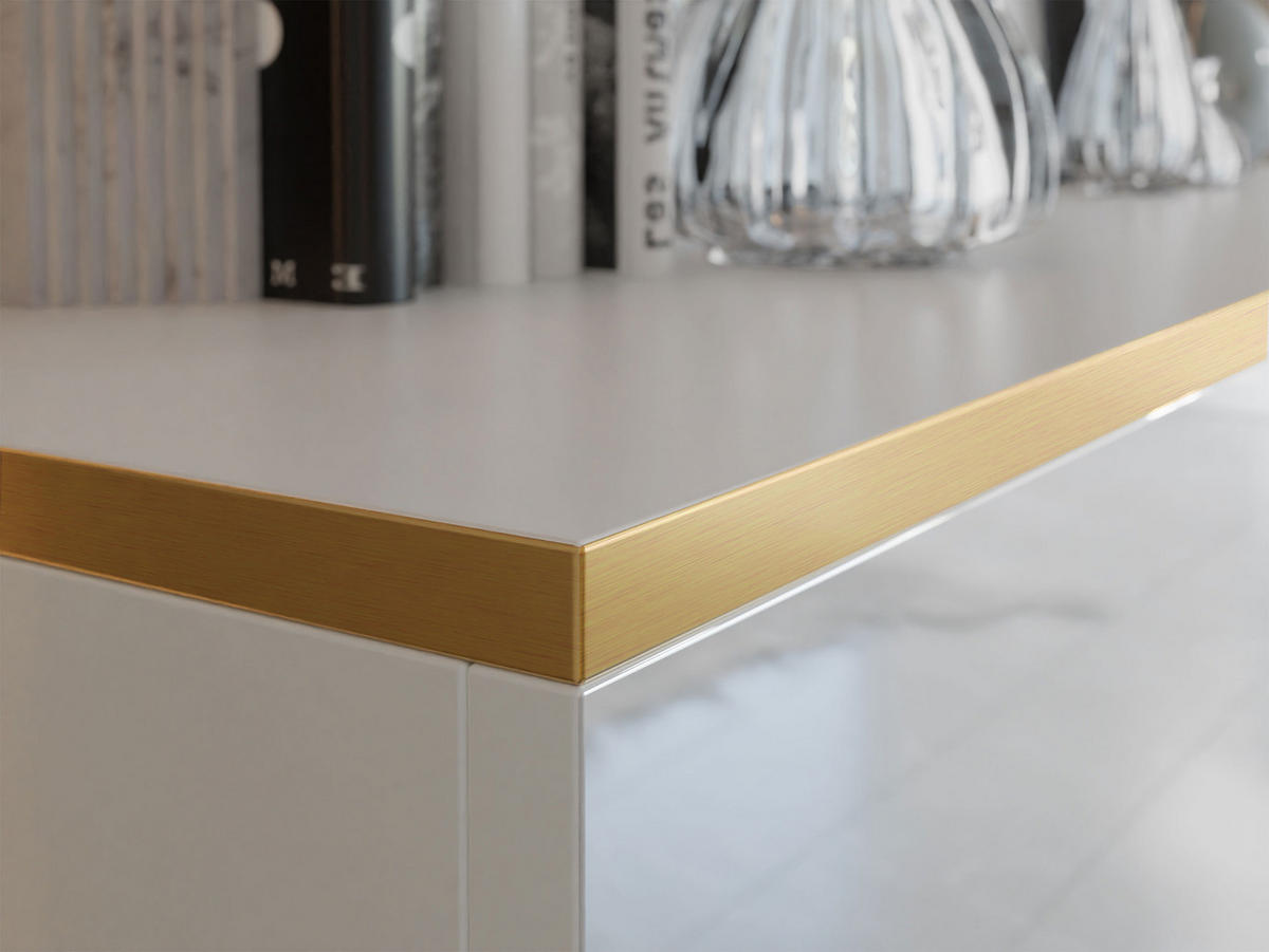 KOMMODE Alrik 3D - Goldfarben/Weiß, Holzwerkstoff/Kunststoff (150/85/40cm) - MIRJAN24
