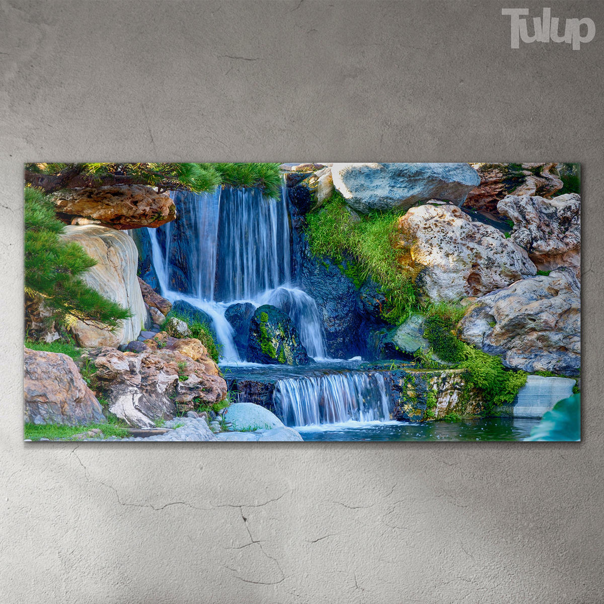 GLASBILD 120x60 cm Landschaftspanorama - Blau/Grün, Glas (120/60cm) - TULUP