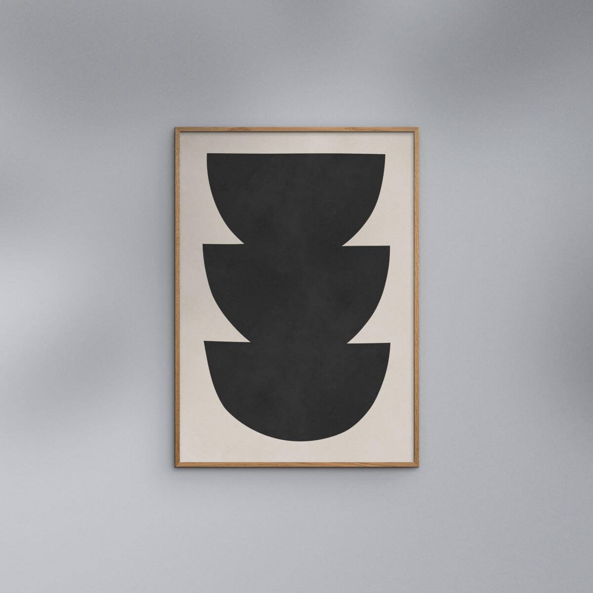 POSTER mit Rahmen Vitor Costa - Black expressive form 6 - Eichefarben/Schwarz, Holz/Papier (70/100cm) - Poster&Frame