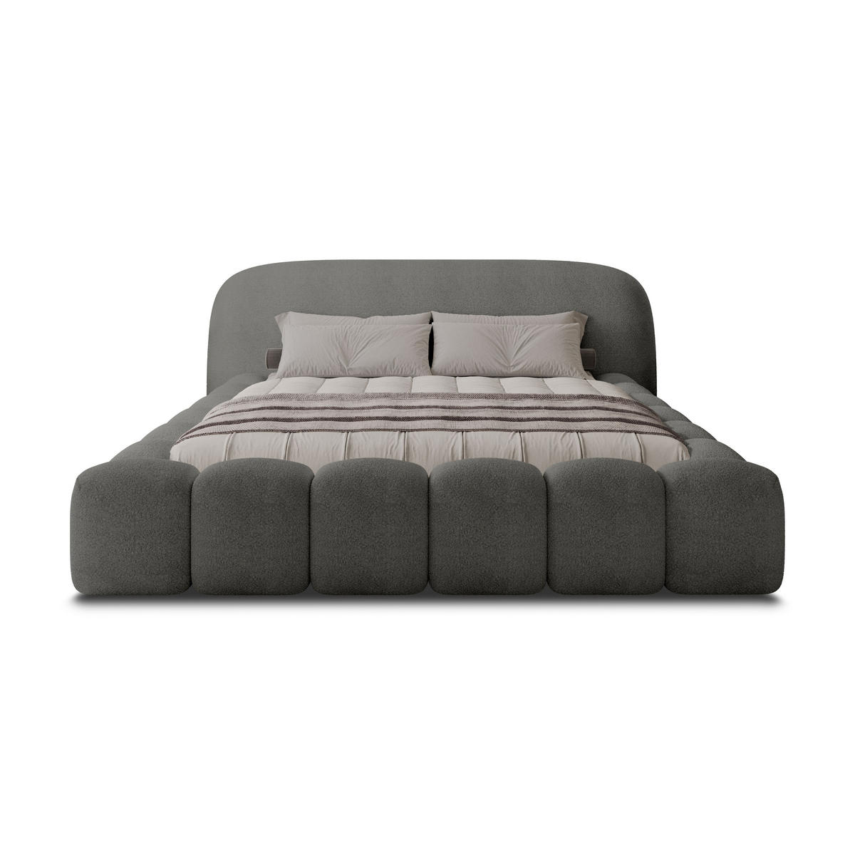 POLSTERBETT MORLEY 200x200 ANTHRAZIT - Anthrazit, Textil/Metall (200/200cm) - Luxkor24