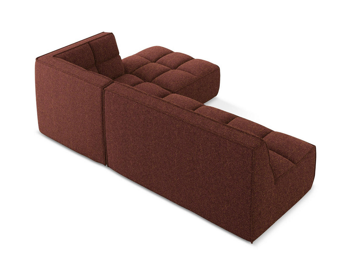 ECKSOFA Beidseitig Strukturstoff Stoff Rot - Bordeaux/Rot, Kunststoff/Textil (258/178cm) - Makamii