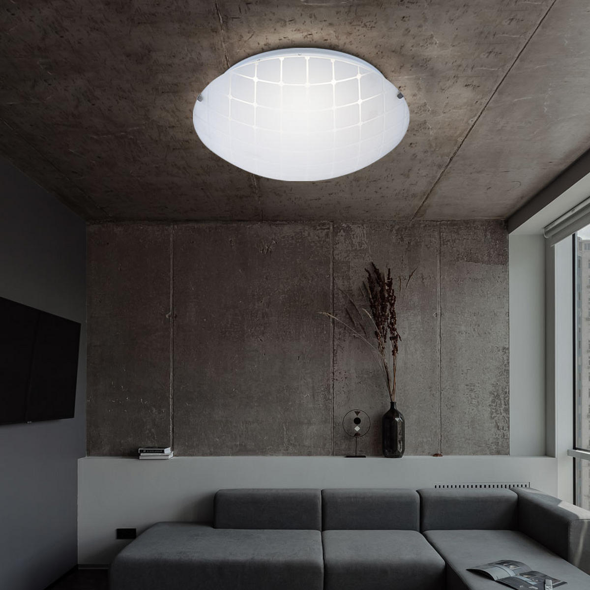 LED DECKENLEUCHTE Metall Weiß 2er Set - Weiß, Glas (25/25/7.5cm) - Globo Lighting