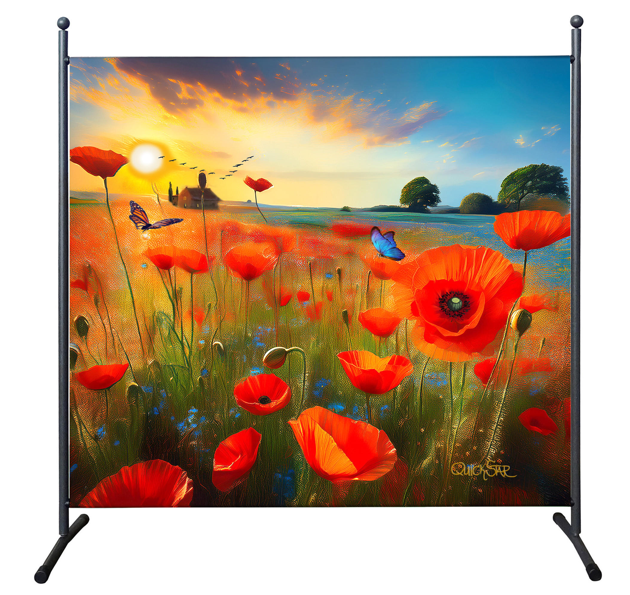 Quick Star Paravent Mehrfarbig, Rot 178x180 cm