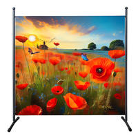 PARAVENT 1-tlg. 180x180 cm RETRO Flowers - Rot/Multicolor, Metall (178/180cm) - QUICK STAR