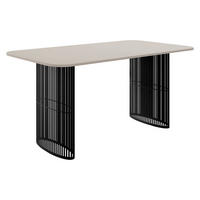 ESSTISCH Arcadia 160 - Kaschmir/Schwarz, Holzwerkstoff/Metall (90/160/76cm) - MIRJAN24