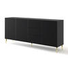 SIDEBOARD SCHWARZ - Goldfarben/Schwarz, Holzwerkstoff (200/87/42cm) - FURNLUX