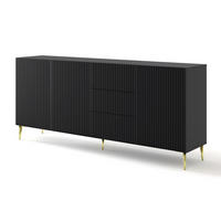 SIDEBOARD SCHWARZ - Goldfarben/Schwarz, Holzwerkstoff (200/87/42cm) - FURNLUX