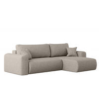 ECKSOFA Mit Schlaffunktion Und Bettkasten L-förmiges Sofa Capri Stoff Verita Rechts Warmbeige - Cappuccino, Holz (272/145cm) - Kaiser Möbel