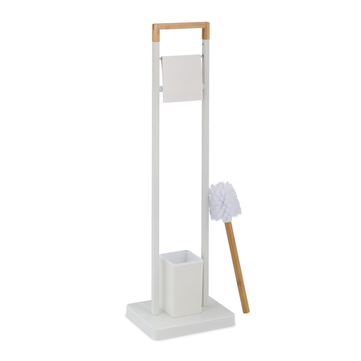 WC-GARNITUR - Weiß, Holz/Kunststoff (23/77/18cm) - Relaxdays