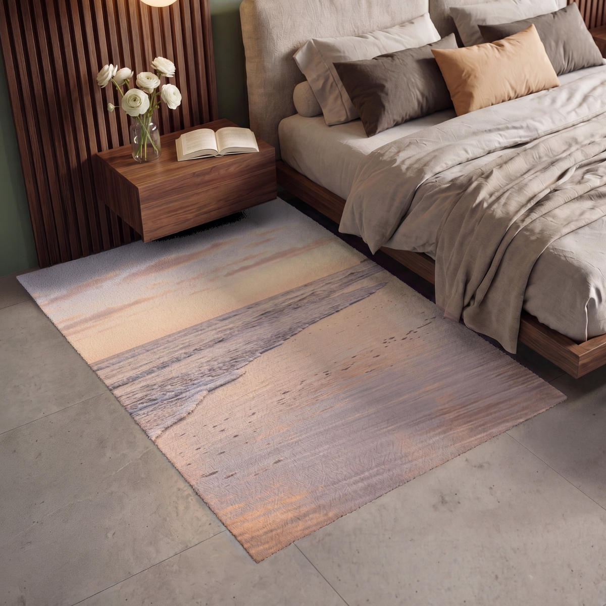 KOBERCE - Pláž - Príboj - Oblaky - 140x200 cm - svetloružová, textil/plast (140/0.4cm) - OnlyWow