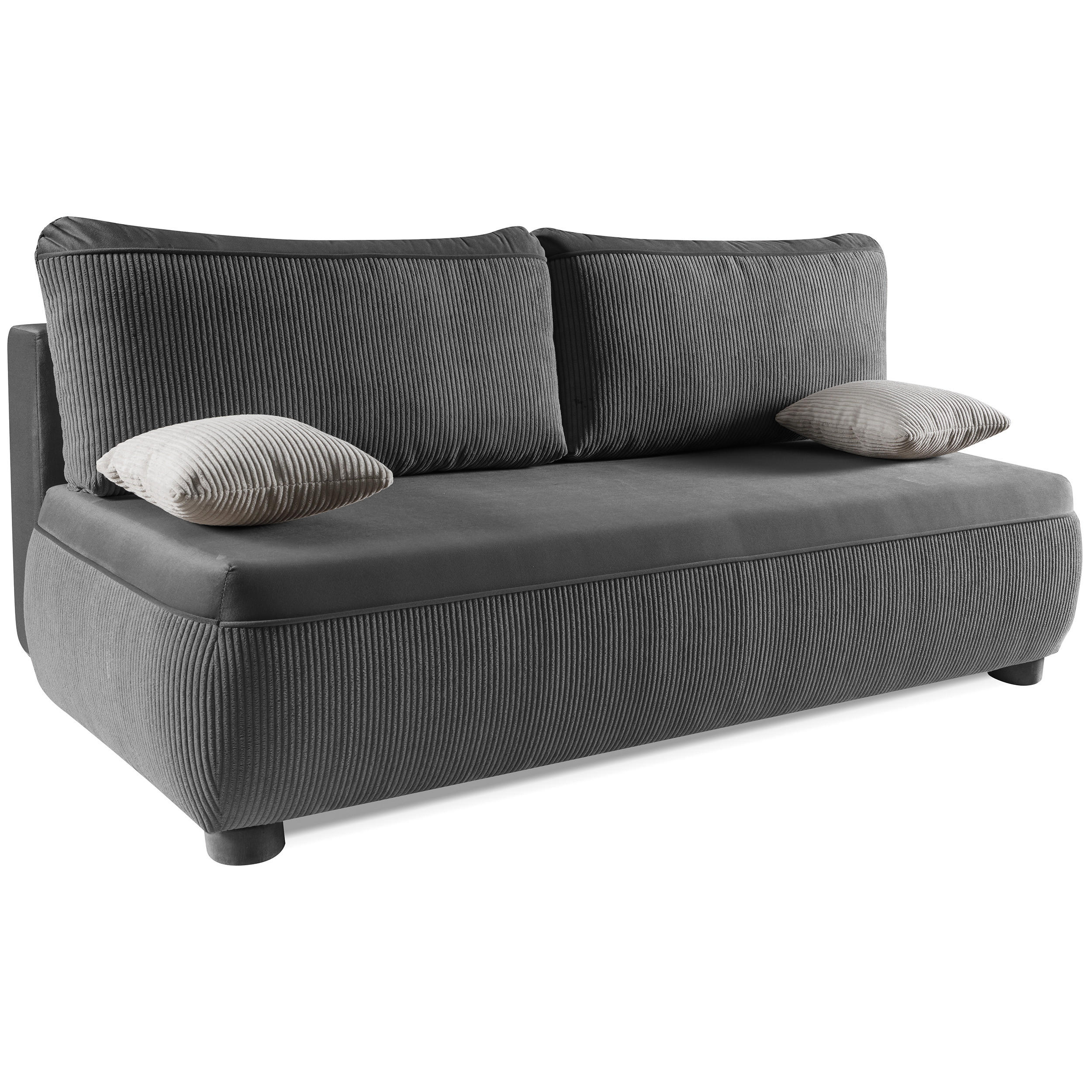 SCHLAFSOFA Aida 3-Sitzer mit Schlaffunktion, Grau - Grau, Textil (211/88/93cm) - Beautysofa