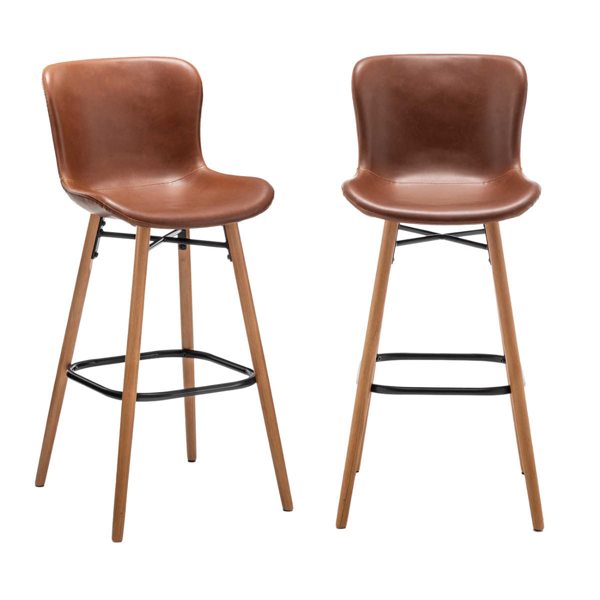 BARHOCKER (2er-set) braun - loft 51/46/105 cm - Braun, Textil (46/105/51cm) - Calicosy