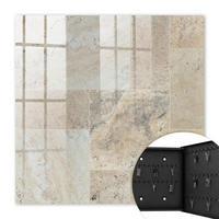 SCHLÜSSELBOX Schwarz 30x30 cm- Türöffnung nach rechts - Marmorfliesen - Beige, Metall (30/30/5cm) - TULUP
