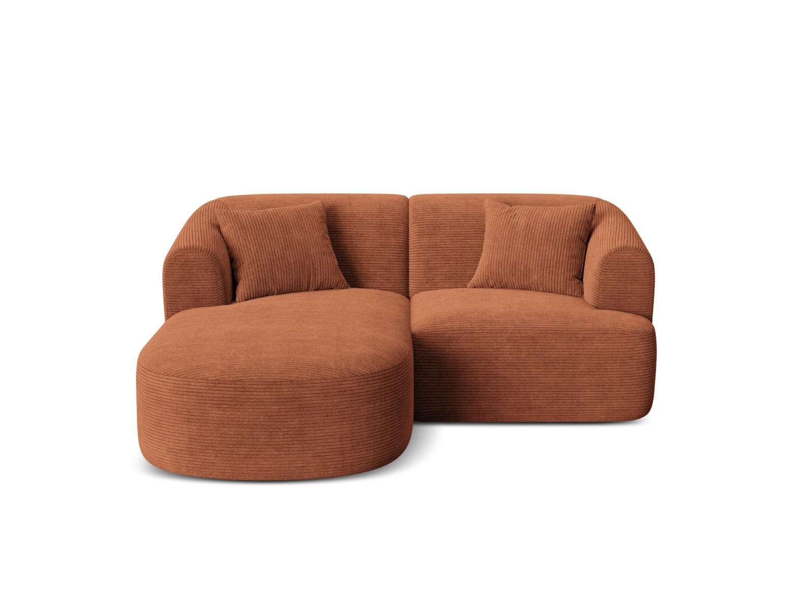 MODULARES-ECKSOFA links Campi aus Cord terrakotta 3 Sitzplätze - Terracotta, Textil (156/180cm) - Cosmopolitan Design