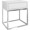 NACHTSCHRANK Kay 45/50/35 weiß - Chromfarben/Silberfarben, Holzwerkstoff/Metall (45/50/35cm) - Beautysofa