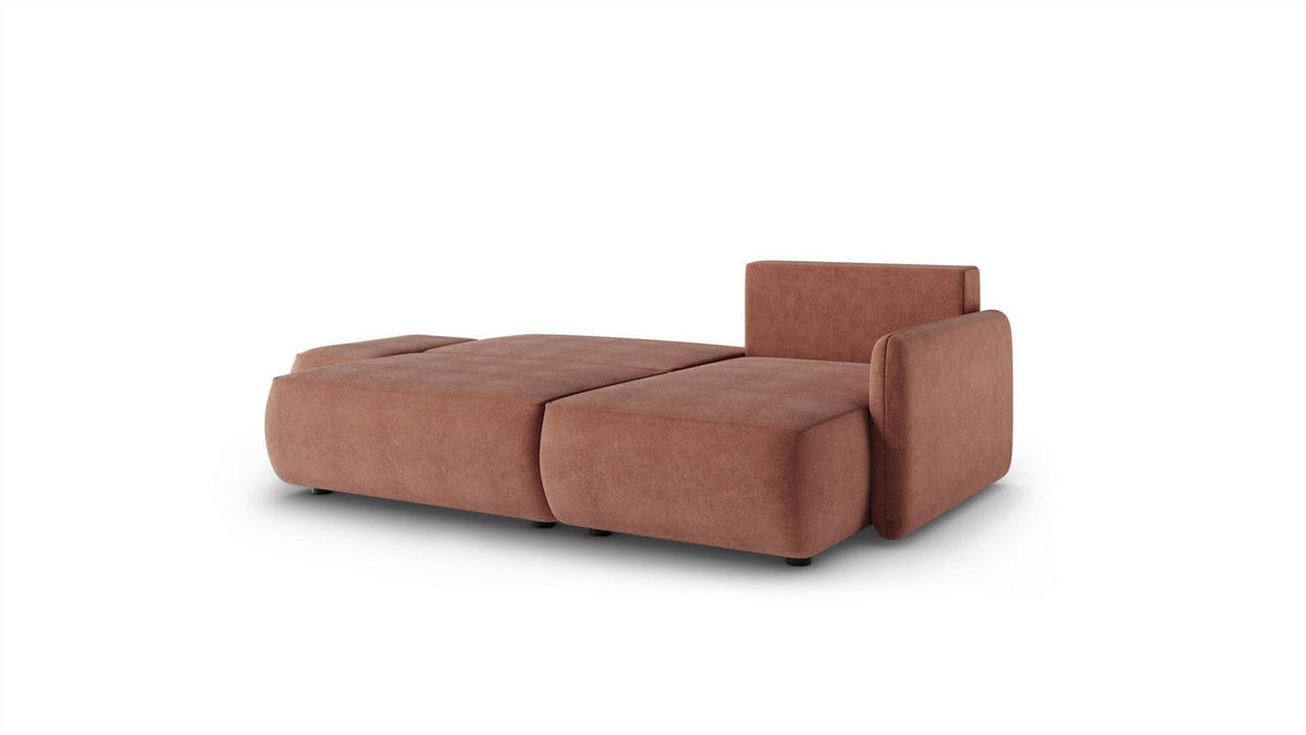 ECKSOFA Luka Mit Schlaffunktion - Rotbraun, Holzwerkstoff/Textil (148/229cm) - Fun Möbel