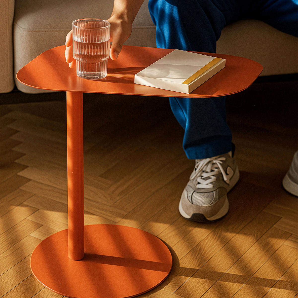 BEISTELLTISCH Nastätten - Dunkelbraun, Metall (38/50/50cm) - [en.casa]