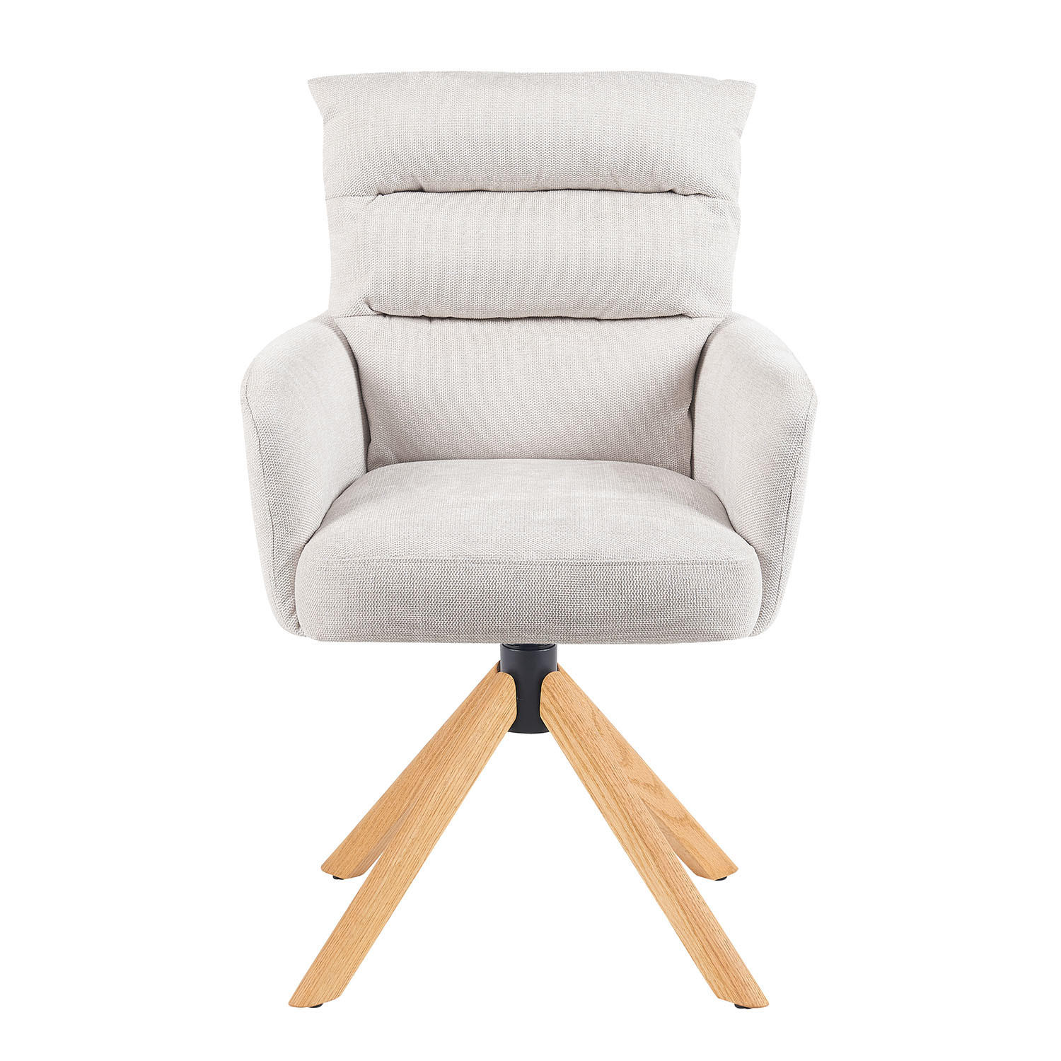 ARMLEHNSTUHL Mika-Jule - Honigeiche/Creme, Eichenholz/Holz (59/94/66cm) - DUBI Möbel
