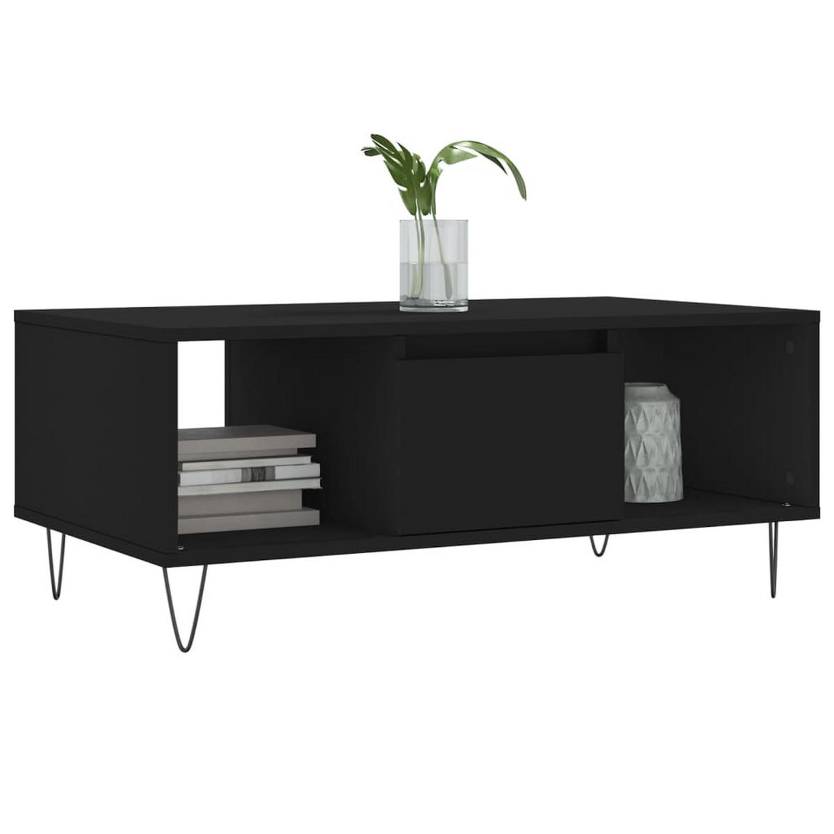 COUCHTISCH Schwarz 90x50x36,5 cm Holzwerkstoff - Schwarz, Holzwerkstoff (90/50/36.5cm) - furnicato