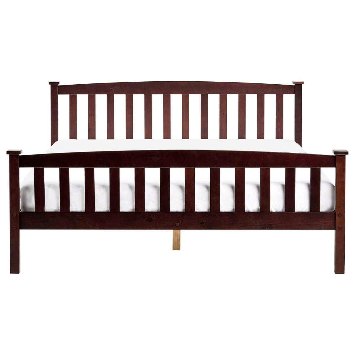 BETT mit Lattenrost 160/200 cm Kiefernholz Dunkelbraun Giverny - Dunkelbraun, Holz (160/200cm) - Beliani
