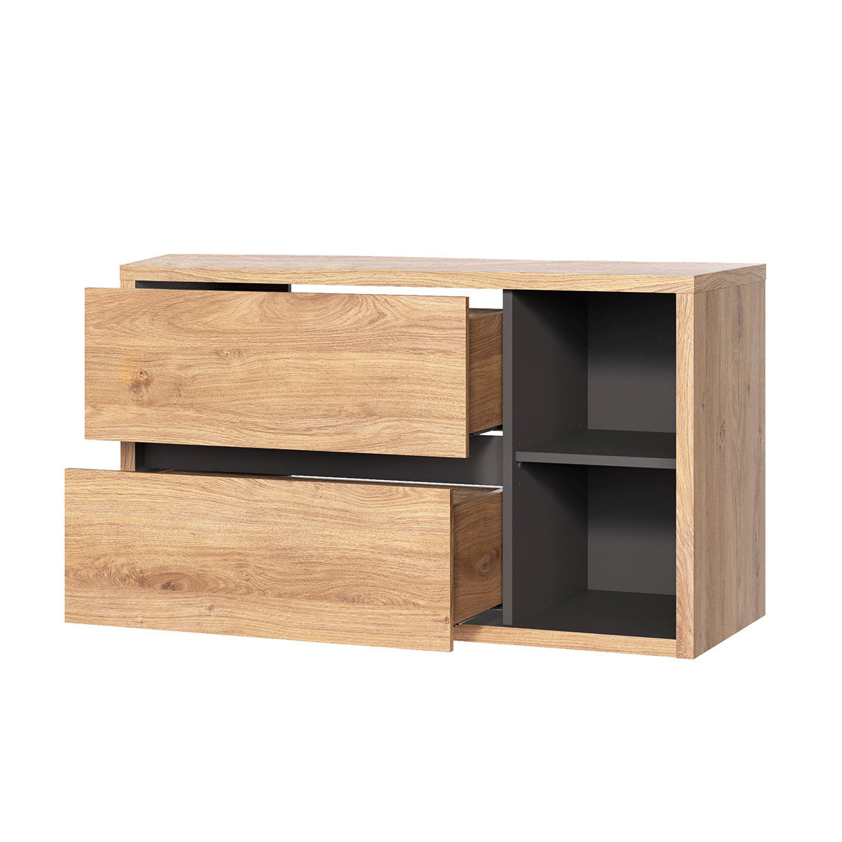 WASCHTISCHUNTERSCHRANK 100cm Rigel Holz und Anthrazit - Braun, Holzwerkstoff (100/60/45.5cm) - Petits-meubles