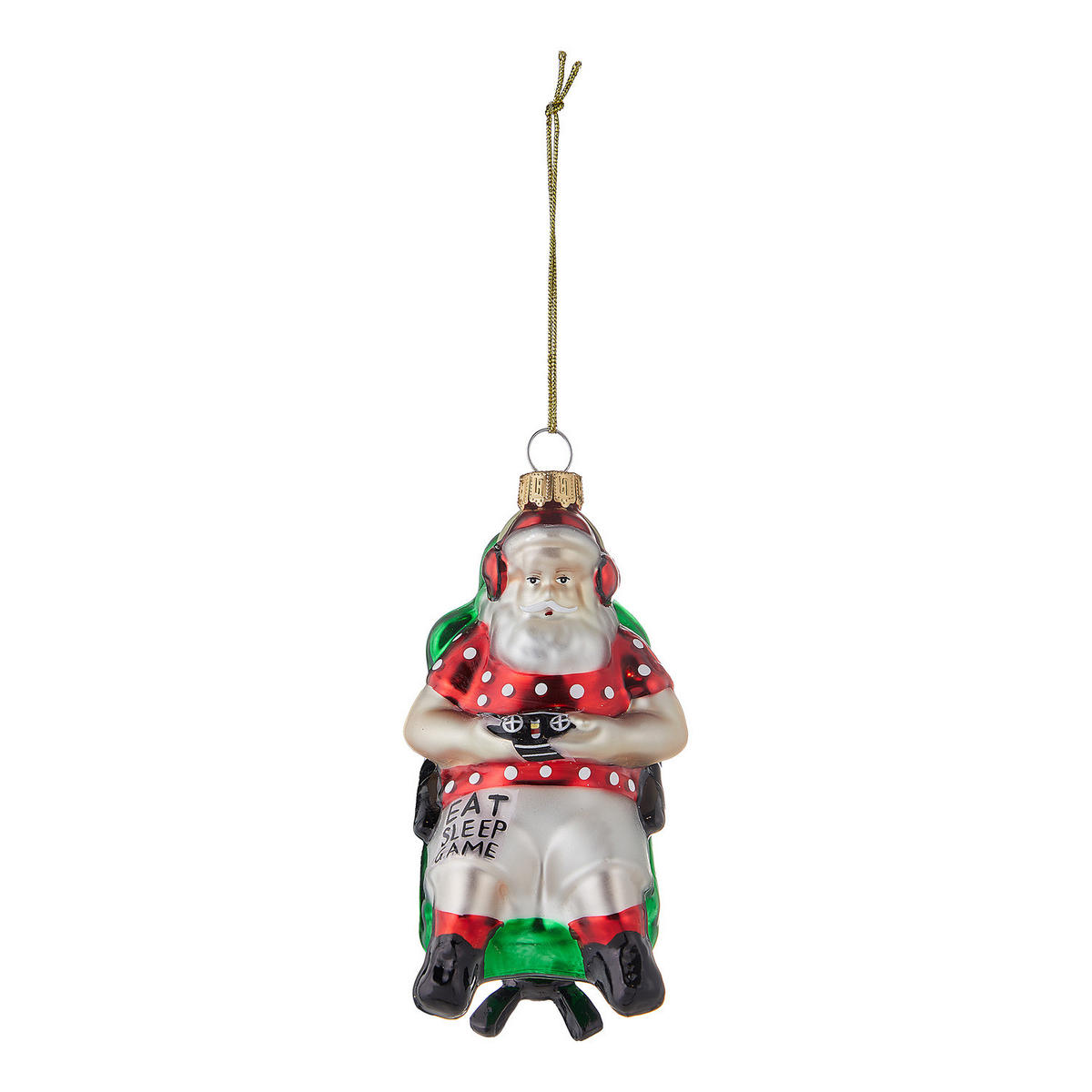 WEIHNACHTSBAUMKUGEL Hang On Zocker-Santa - Rot, Glas (8/10/5cm) - Butlers