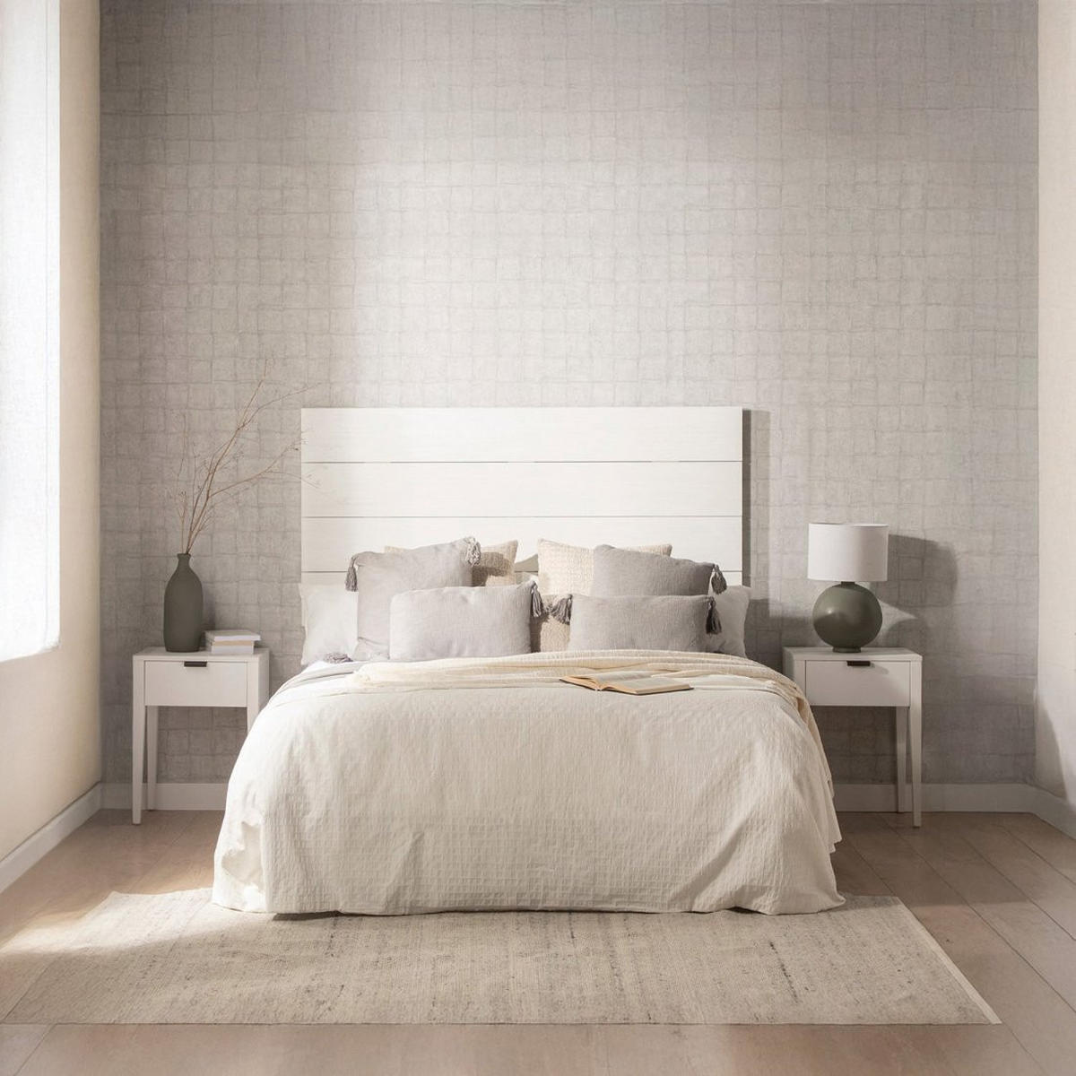 NACHTTISCH MIT 1 SCHUBLADE Aima Weiß 45 cm x 60 cm - Weiß, Holzwerkstoff (45/60/35cm) - Klast Home