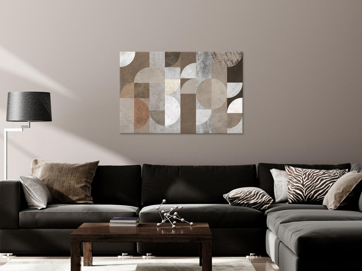 KUNSTDRUCK Braun 90/60 cm - Braun/Grau, Textil (90/60cm) - KUNSTLOFT