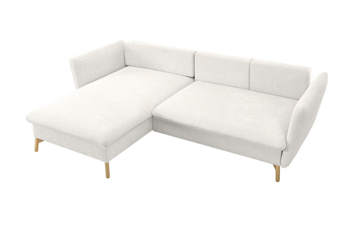 ECKSOFA S11 Ambriamo Weiß 258/91/167 cm Recamiere links - Weiß, Textil (167/258cm) - Livojo