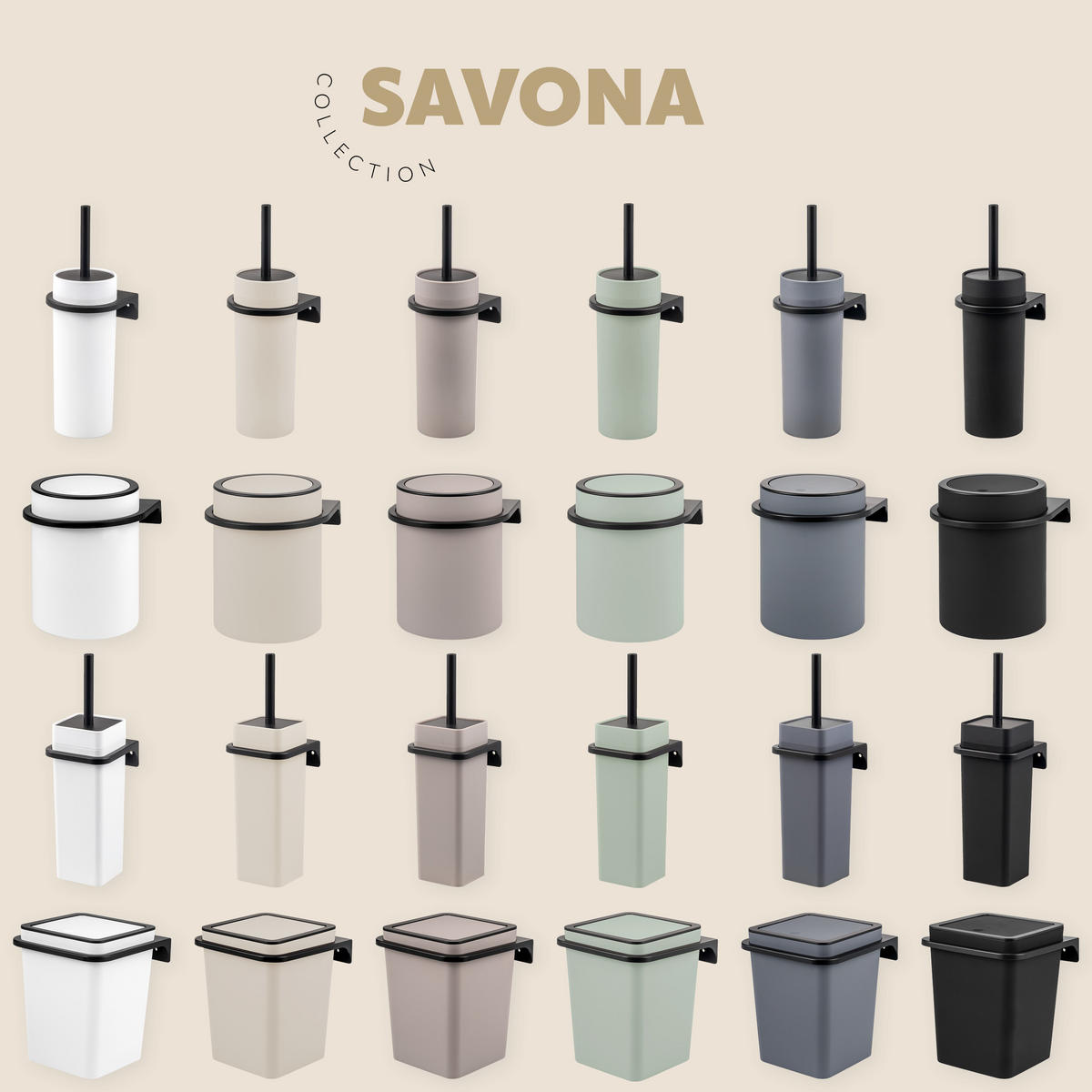 WC-GARNITUR SAVONA, salbei, Kunststoff - Salbeigrün, Kunststoff (12/36.5/13cm) - bremermann