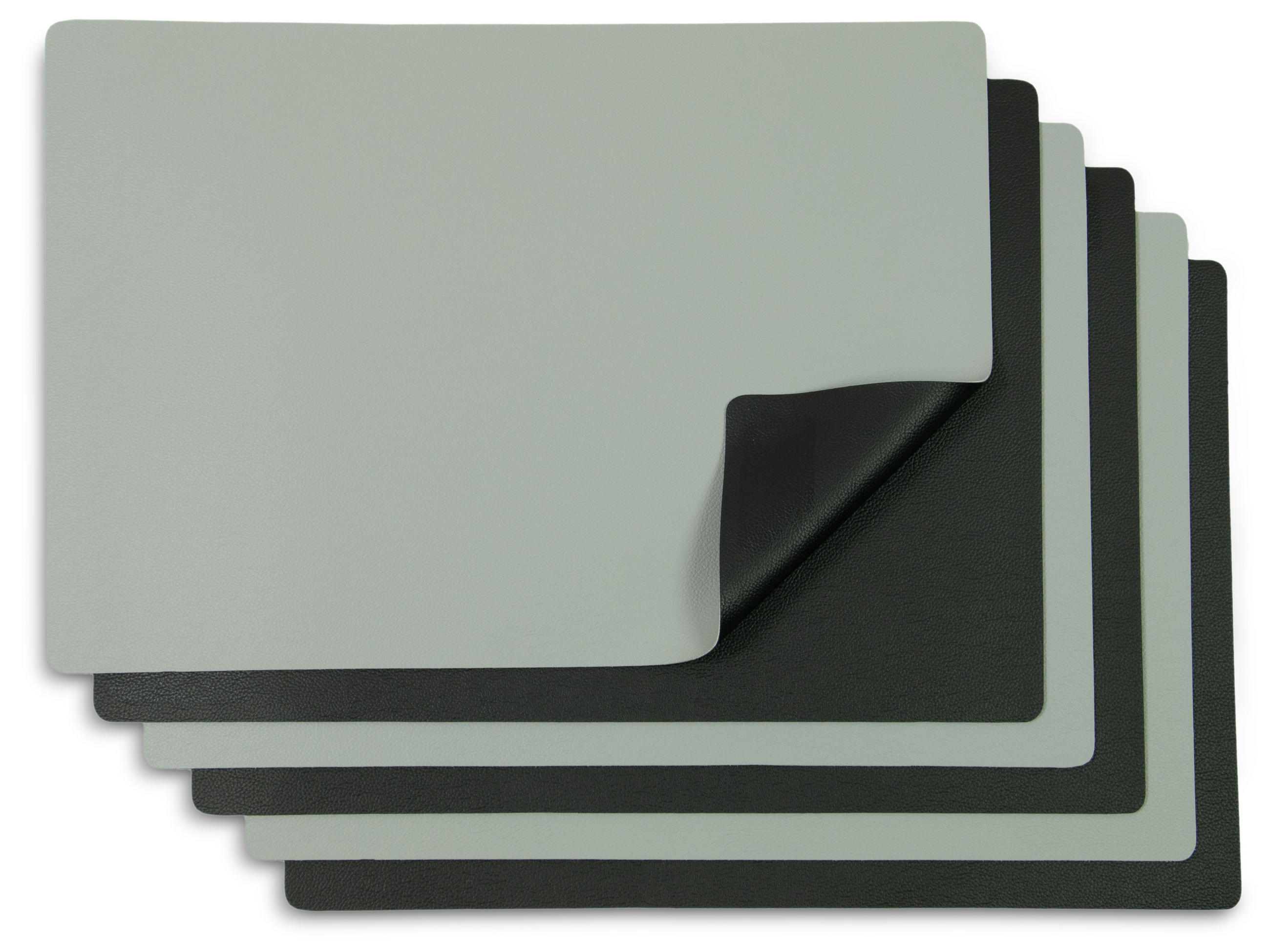 TISCHSET, 6er-Set, 30x42 cm, wasserdicht, aus PVC und Polyester, Schwarz - Schwarz, Textil (42/30/1cm) - Zollner