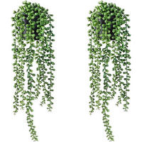 KUNSTPFLANZE Hängend 2-teiliges Set 47 cm - Grün, Kunststoff (9cm)