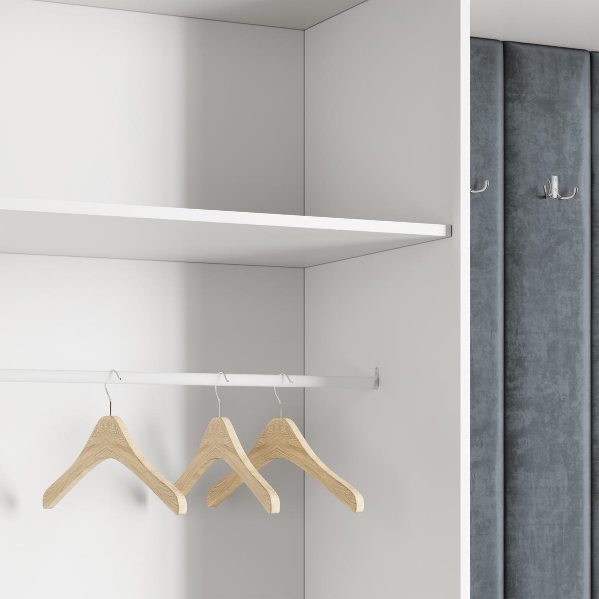 GARDEROBENSCHRANK REMA 180/240/60 cm Modern Garderobe-Set Kaschmir - Kaschmir/Grau, Holzwerkstoff (180/240/60cm) - MASSENO