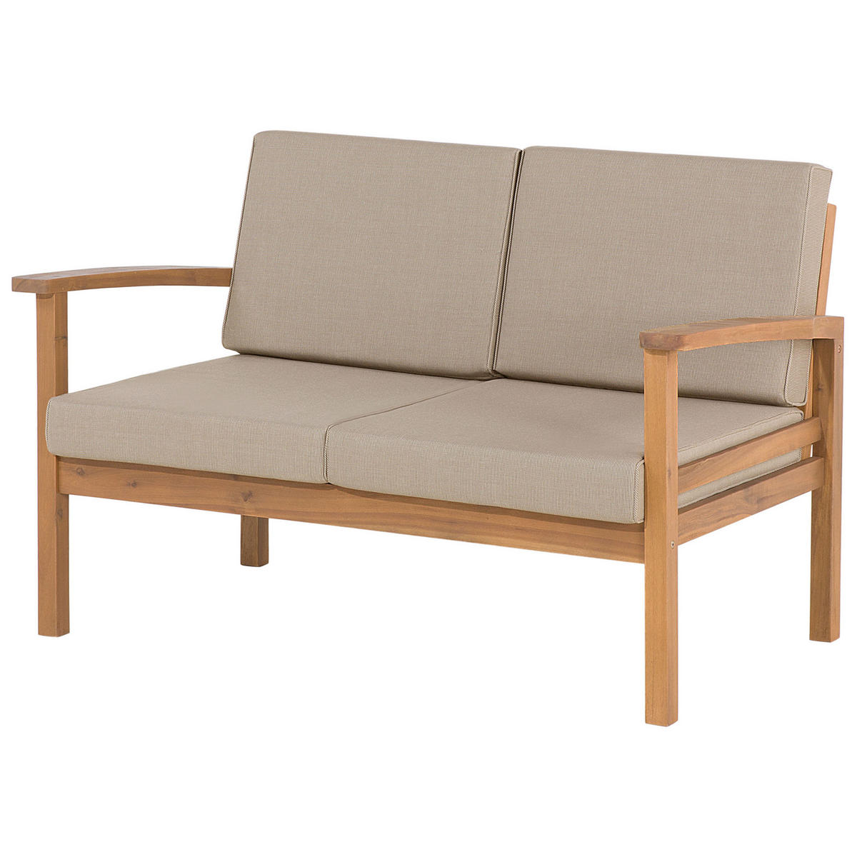 4-SITZER LOUNGE SET zertifiziertes Holz hellbraun Manila - Taupe/Hellbraun, Holz - Beliani