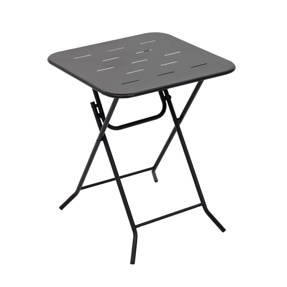 BISTRO-SET 60/60/73 cm schwarz aus Stahl klappbar - Schwarz, Metall - OKWISH