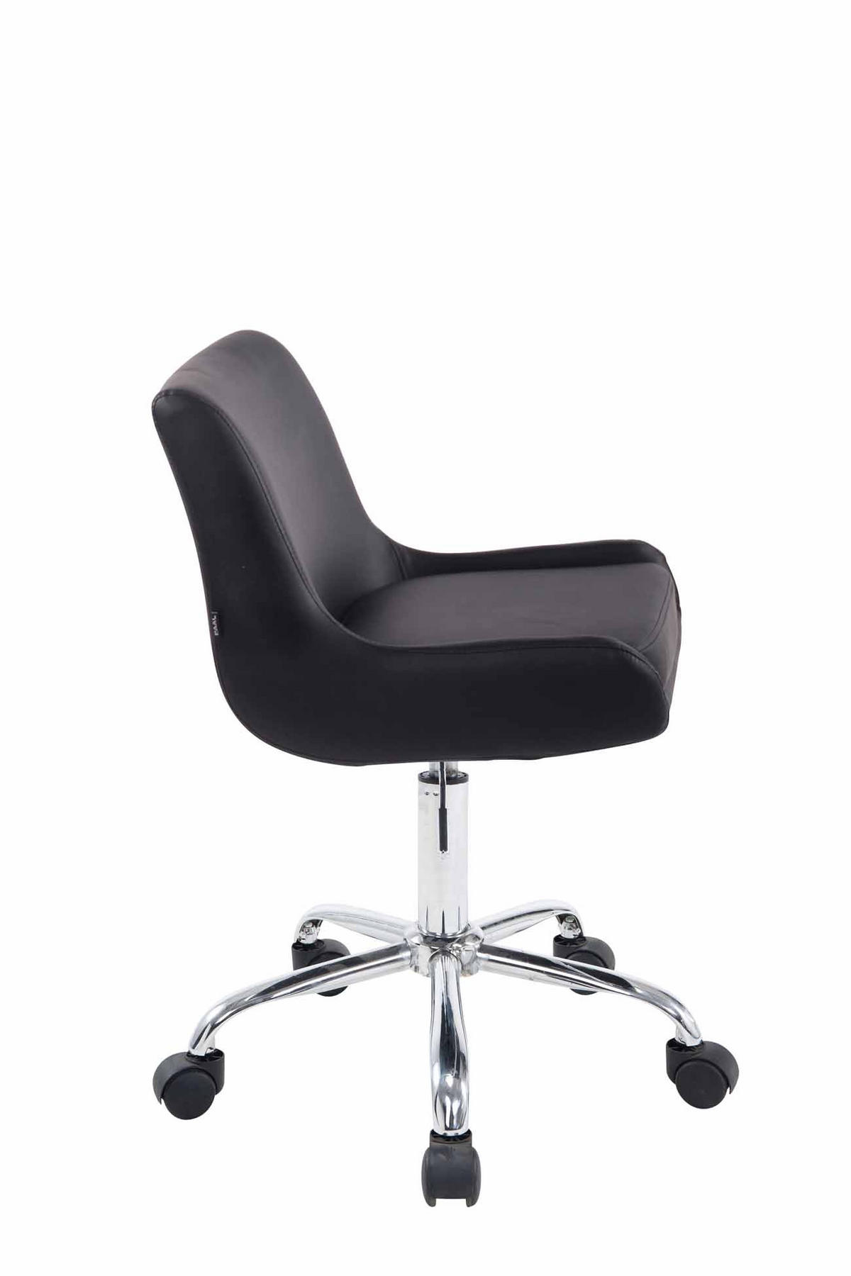 HOCKER Lederlook schwarz - Chromfarben/Schwarz, Textil/Metall (43/76/50cm) - CLP